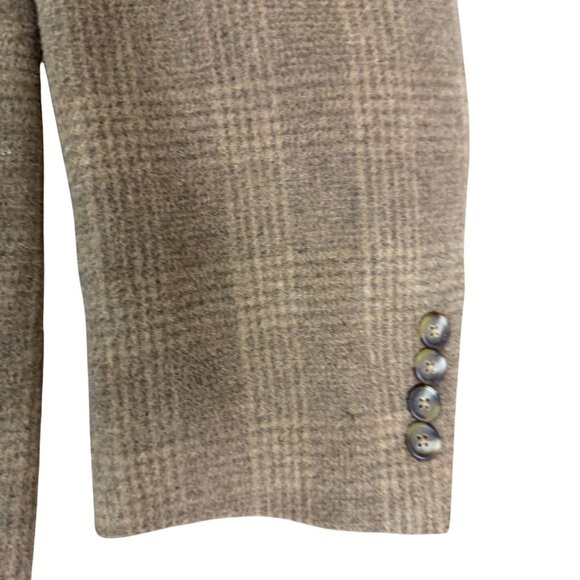 Jos.A.Bank Mens Tan Camelhair Plaid 2-Button Blazer Jacket Classic Fit Size 46R - Picture 6 of 10